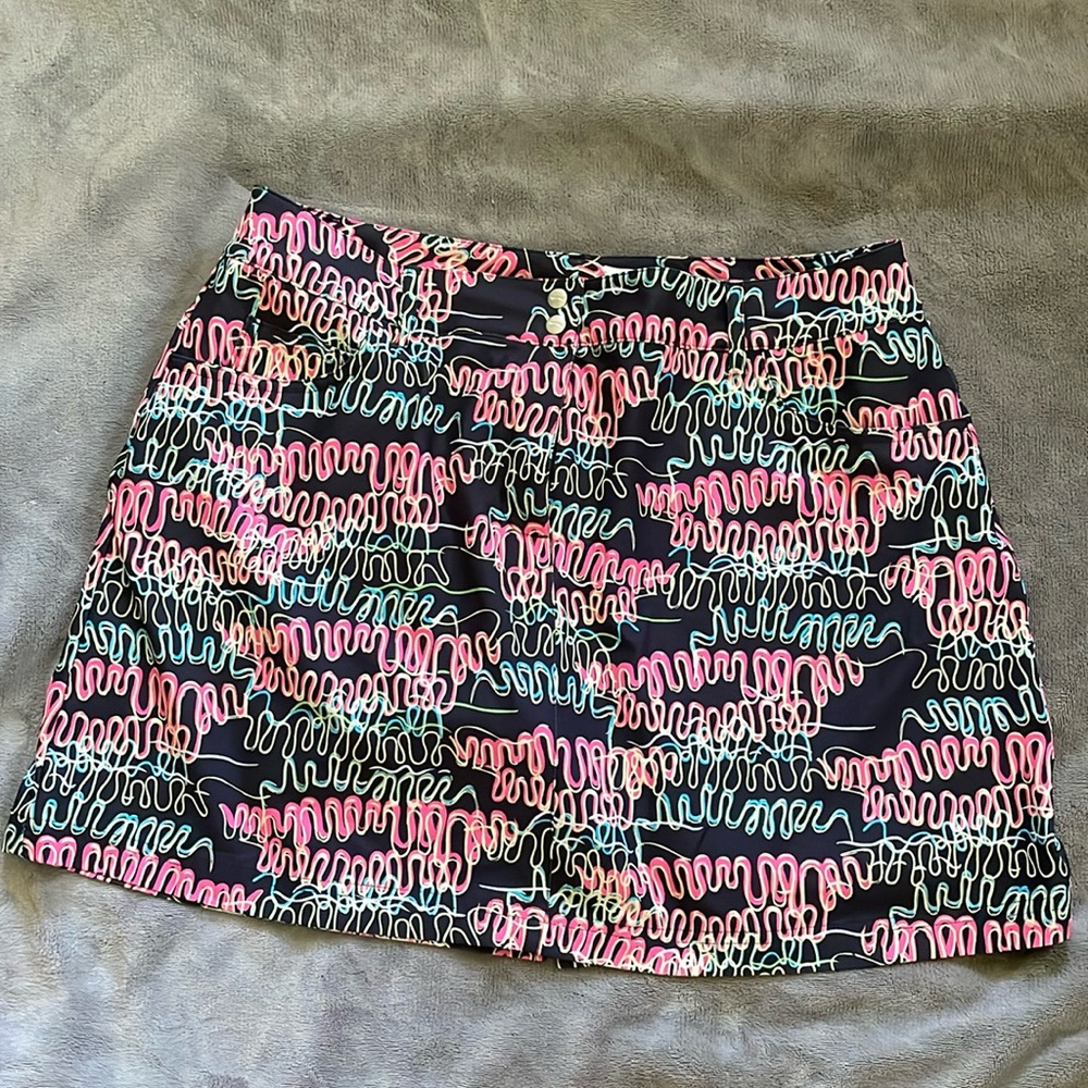 Neon geometric pattern skort size 8